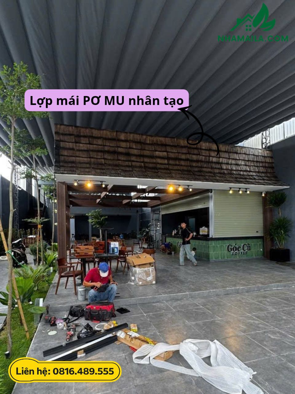[Cần Thơ] Coffee Billiard TopTop decor mái bằng tấm Pơ Mu nhân tạo kết hợp mái rơm độc đáo
